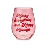 Merry Everything Stemless Wine Glass - True Brands 0